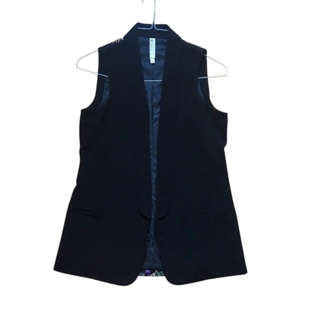 Mural Floral Black Vest Size Small S